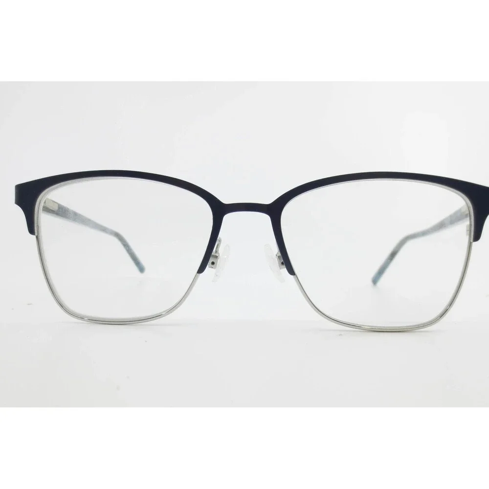 DKNY DK3002 400 Navy Blue Silver Marbled Rectangular Eyeglasses Frames 52-17-135